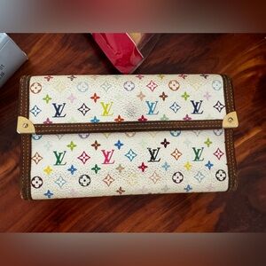 LV Louis Vuitton Monogram Multicolored flap Porte tressor